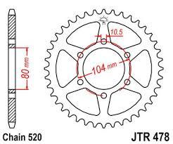 Звезда задняя JTR 478.43