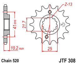 Звезда передняя JTF 308.15