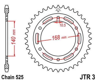 Звезда задняя JTR 3.42