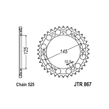 Звезда задняя JTR 867.42