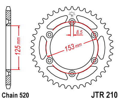 Звезда задняя JTR210.48