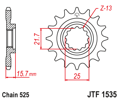 Звезда передняя JTF1535.15RB