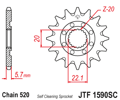 Звезда передняя JTF1590.13