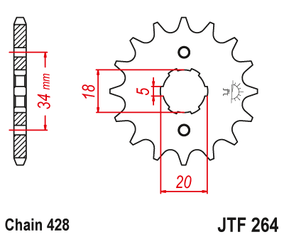 Звезда передняя JTF264.16