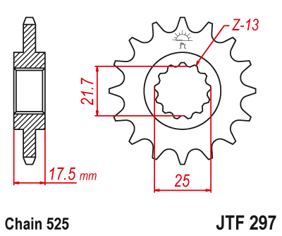 Звезда передняя JTF297.15