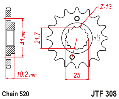 Звезда передняя JTF308.15