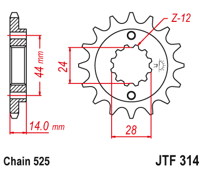 Звезда передняя JTF314.16