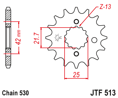 Звезда передняя JTF513.15SC