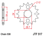 Звезда передняя JTF517.17