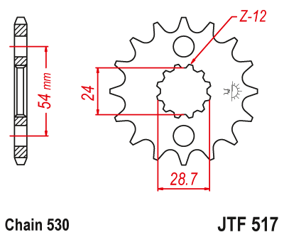 Звезда передняя JTF517.17