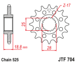 Звезда передняя JTF704.17