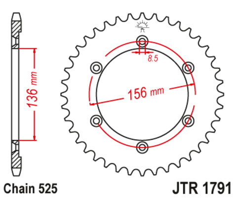 Звезда задняя JTR1791.43