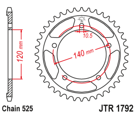 Звезда задняя JTR1792.41