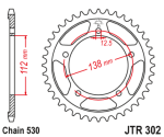 Звезда задняя JTR302.43