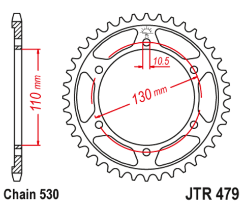 Звезда задняя JTR479.43