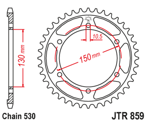 Звезда задняя JTR859.47ZBK